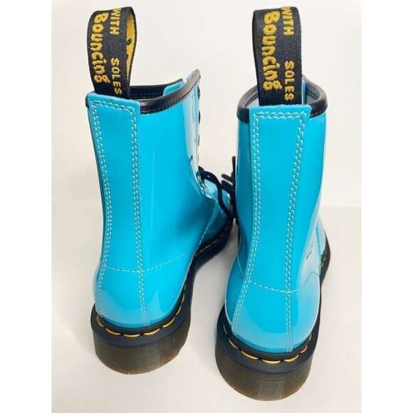 Dr. Martens 1460 Blue Patent Leather Lace Up Boots Shine On Sz. 37 US 6 UK 4 NEW - Picture 6 of 9